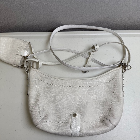 Brighton Bag Purse Leather Crossbody White Stitching with Mini bag - Picture 4 of 11